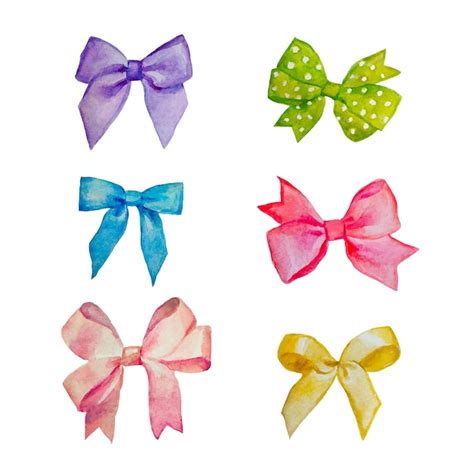 Premium Vector Bows Colorful Baws Decorations Festive Decor Satin