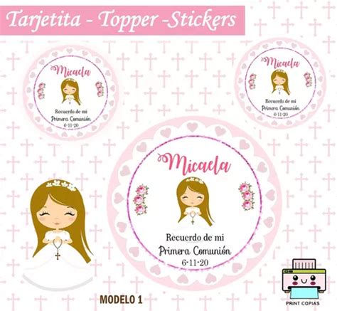 Tarjetita Topper Stickers Comuni N Ni A Imprimible Mod