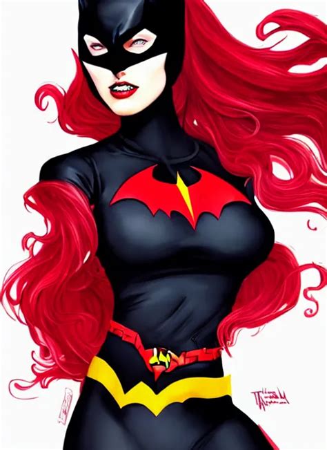 Beautiful Woman Dressed As Batwoman Illustration Stable Diffusion