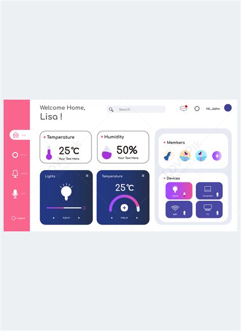 Smart Home Infographic User Interface Home Page Template Image Picture