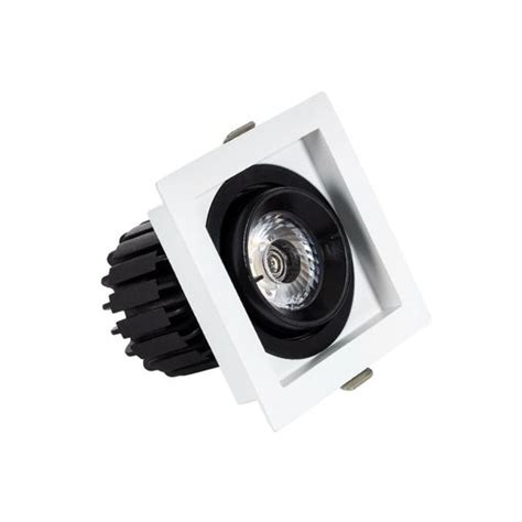 Foco Downlight Led 7w Cob Direccionable 360º Cuadrado Corte 82x82 Mm