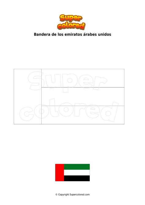 Dibujo Para Colorear Bandera De Los Emiratos Rabes Unidos