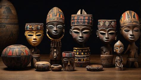 Premium Photo Collection Of Traditional African Artifacts With Brass