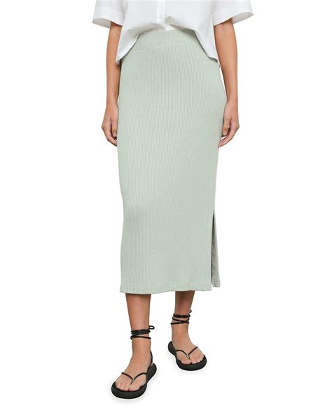 Rails Angie Ribbed Jersey Pencil Skirt Reseda Editorialist