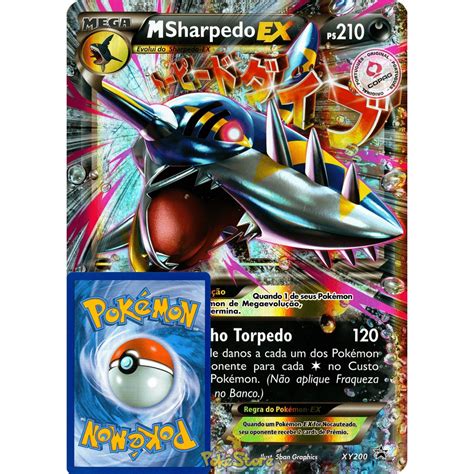 Carta Gigante Pokemon Mega Sharpedo EX Português Card Original Copag