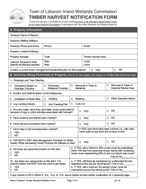 Fillable Online Town Of Lebanon Inland Wetlands Commission TIMBER Fax