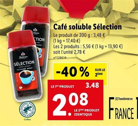 Promo Bellarom Caf Soluble S Lection Chez Lidl