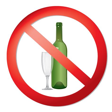 No Alcohol Drink Sign Prohibition Icon Ban Liquor Label 511367 Vector