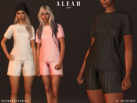 Plumbobs N Fries Aleah Top Sims Clothing Sims Mods Clothes Sims