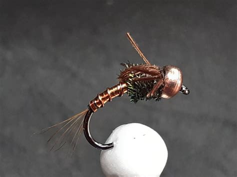 Dozen Tungsten Head Copper And Black Nymphs For Fly Fishing Tung