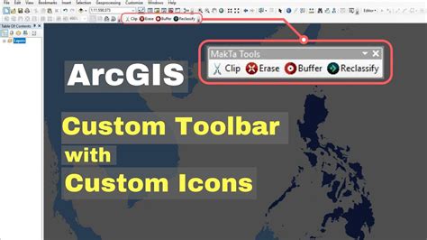 Arcgis Custom Icons In Custom Toolbar Youtube