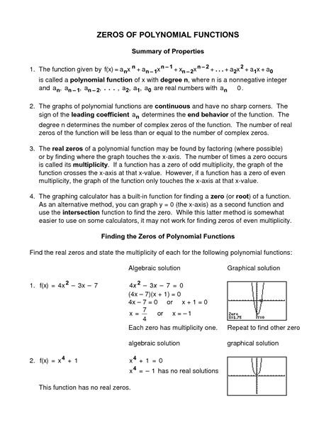 17 Polynomial Worksheets Printable