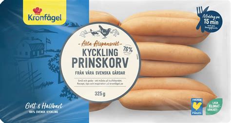 Prinskorv Kyckling Kronf Gel G J Mf R Pris Handla Via Matspar Se