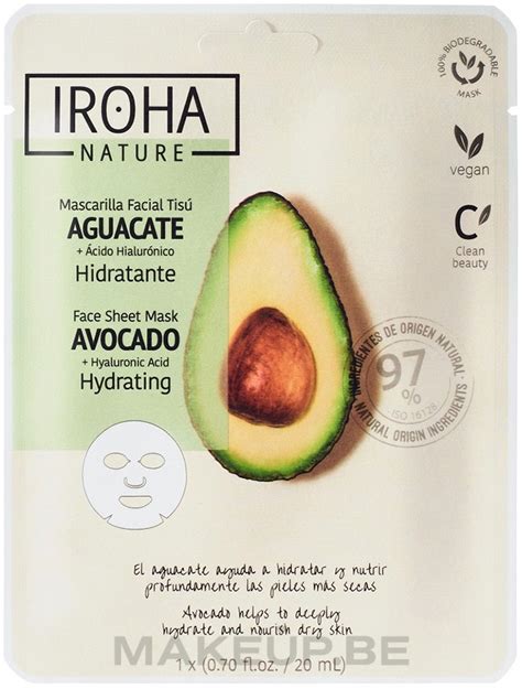 Iroha Nature Avocado Hyaluronic Acid Face Sheet Mask Blad