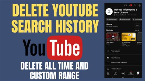 How To Delete Youtube Search History Clear Watch History In An Easy