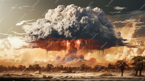 Premium AI Image | Nuclear explosion and mushroom cloud AI Generated