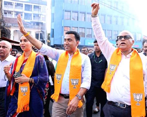 Chief Minister Of Goa Pramod Sawant With Bjp South Goa Lok Sabha