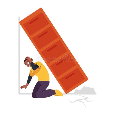 Earthquake Man in Triangle of Life Stock Vector - Illustration of ...