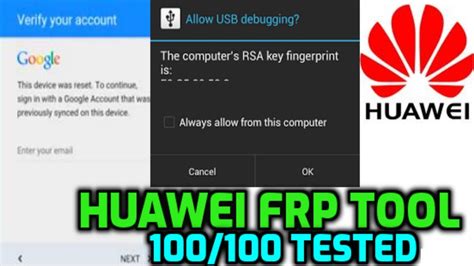 Huawei FRP Tool 100 100 Tested FRP Bypass ADB Mode NEW METHOD 2020