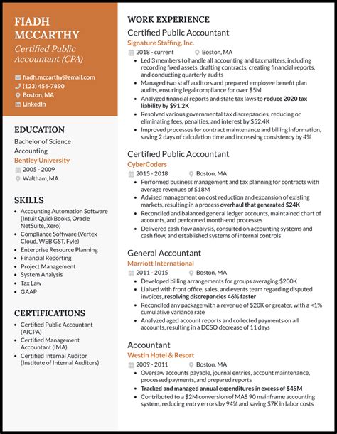 Model Of Cv For Accountant Printable Templates Your Go To Resource