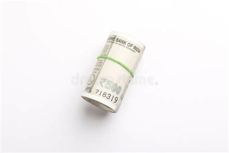 A Stack Of Five Hundred Rupee Notes Indian Currency Isolated On A White