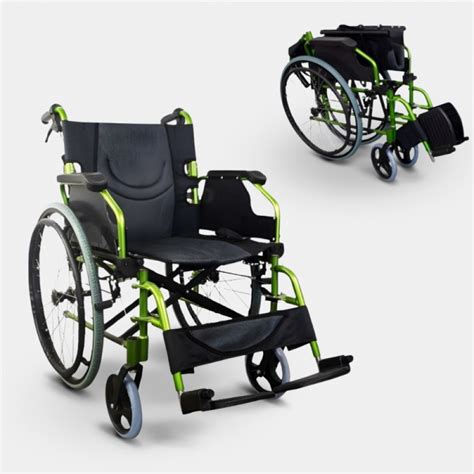 Fauteuil Roulant Pliable Aluminium Dossier Divis Accoudoirs