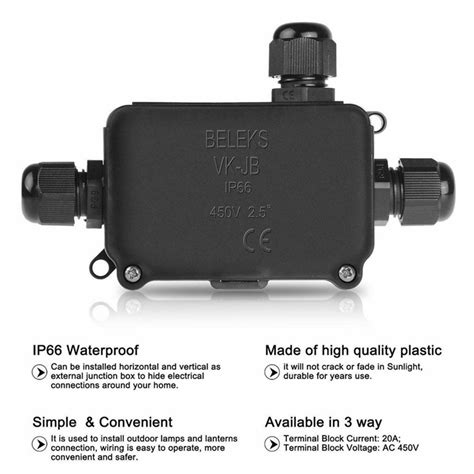 IP66 Outdoor Waterproof Junction Box 2 Way 3 Way Cable Connector With