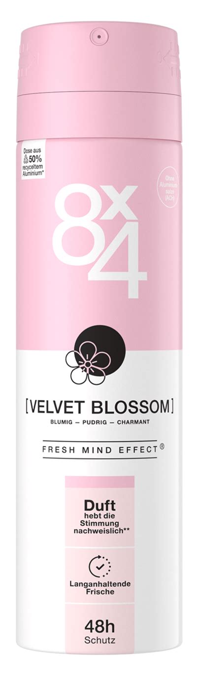 8X4 Spray Deodorant Antiperspirant 0 Aluminiu VELVET BLOSSOM 150 Ml