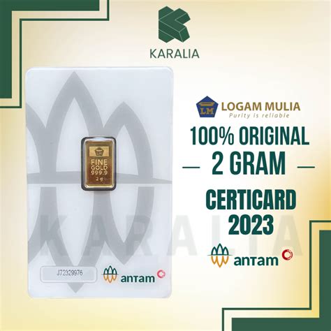 Jual LOGAM MULIA EMAS ANTAM 2 GRAM LM ANTAM TERBARU CERTIEYE CERTICARD