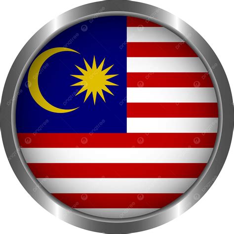 Malaysia Round Flag Shining Stroke 3d Vector Malaysia Round Flag