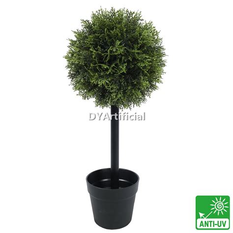 Artificial Cypress Single Ball Topiary Outdoor 60cm Dyartificial