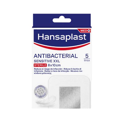 Hansaplast Sensitive Antibacterial Xxl Med 10 X 8 Cm 5 Pcs Sterile