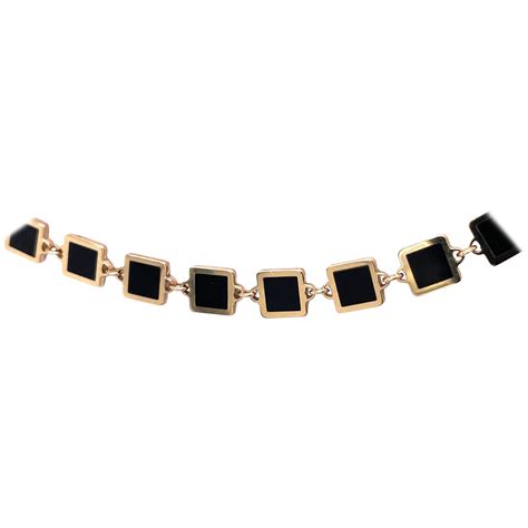 Black Onyx Gold Necklace At 1stDibs