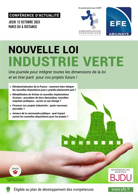 Conférence Nouvelle loi Industrie verte 12 Octobre 2023 ATMOS AVOCATS