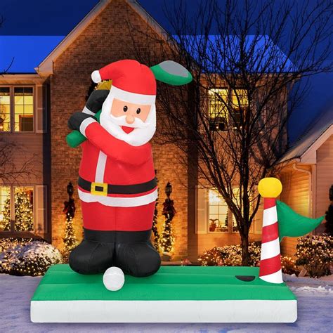 Holidayana Christmas Inflatables Large 5 Ft Santa Golfing Inflatable