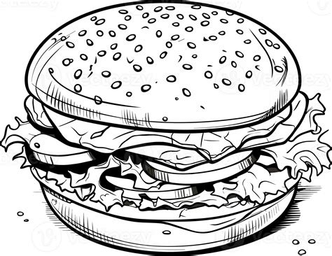 Hamburger Hand Drawn Sketch Retro Style Etching Delicious Vintage