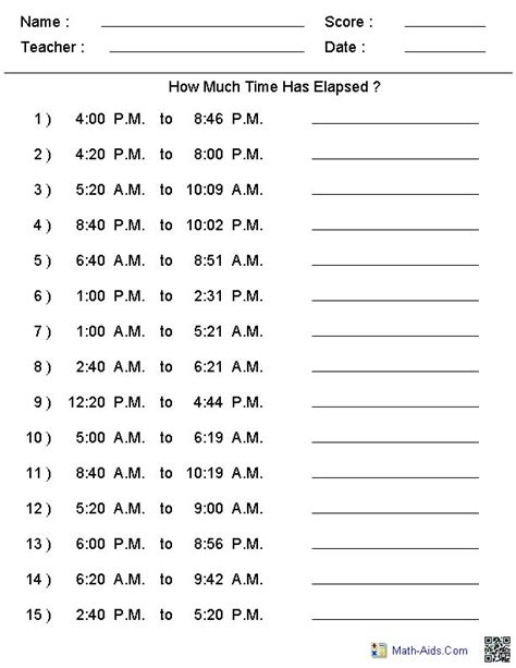 Time Worksheets Time Worksheets For Learning To Tell Time Time