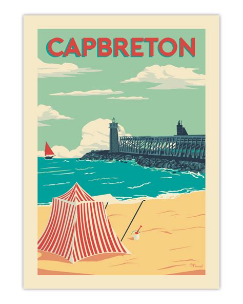 Affiche Vintage Capbreton Estacade Marcel Travel Posters Taille 30