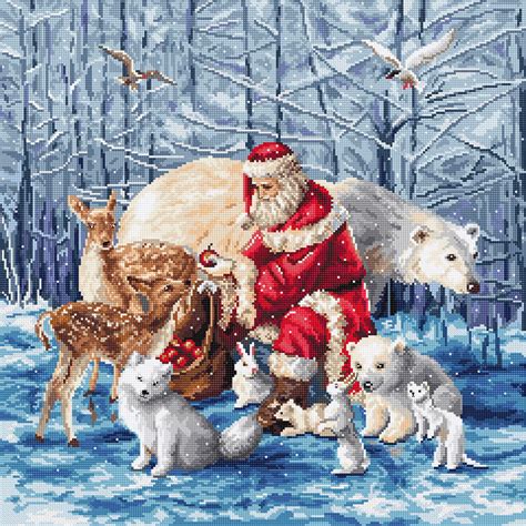 Borduurpakket Santa And Friends Leti Stitch De Breibrink