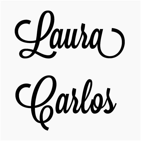 Cursive Writing Of The Names Larra And Carlos