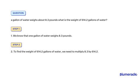 SOLVED: a gallon of water weighs about 8.3 pounds what is the weight of ...