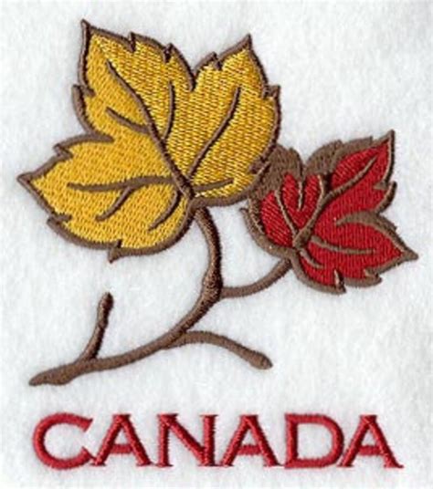 Canadian Maple Leaves Embroidered Waffle Weave Handdish Towel Etsy