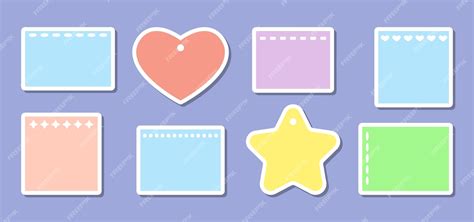 Premium Vector Note Sticker Colorful Shapes Star Square Heart Set