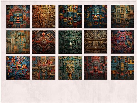 Ancient Mayan Murals, Mayan Art, Mayan Digital Paper Pack, 300DPI, Commercial Use - Etsy