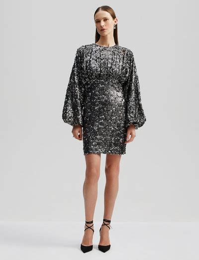 Malina Alexandra Balloon Sleeve Sequin Mini Dress Korte Kjoler