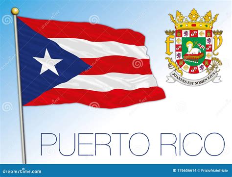 Puerto Rico Official National Flag and Coat of Arms, US Stock Vector - Illustration of juan ...