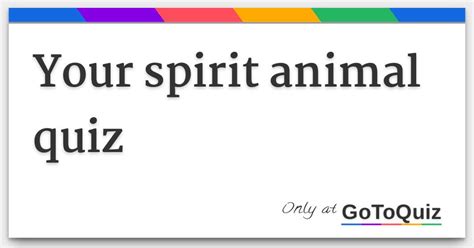 your spirit animal quiz