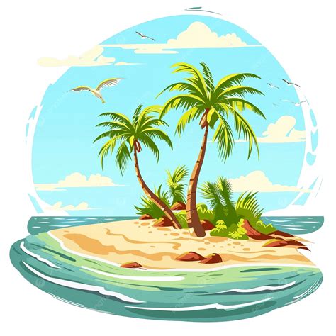 Beautiful Beach Landscape PNG, Vector, PSD, and Clipart With