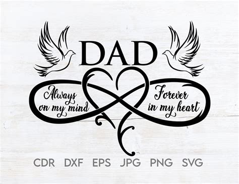 Dad Memorial Svg In Memory Of Dad Svg Dad In Heaven Png Etsy