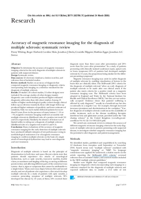 (PDF) MRI criteria for the diagnosis of multiple sclerosis: MAGNIMS ...